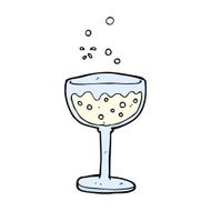 comic cartoon sparkling wine