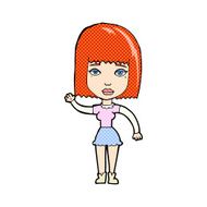 comic cartoon waving woman N4