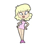 comic cartoon woman with hands on hips N2