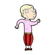 comic cartoon man in loud clothes