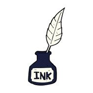comic cartoon ink bottle