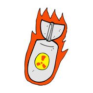 comic cartoon atom bomb