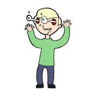 comic cartoon man with popping out eyes