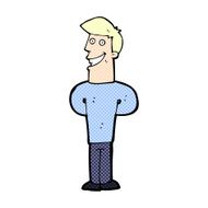 comic cartoon grinning man