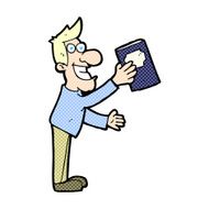 comic cartoon man with book