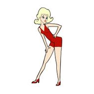 comic cartoon model woman posing