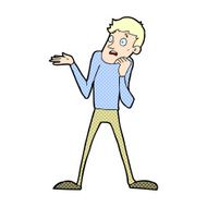 comic cartoon nervous man N2