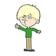 comic cartoon worried man reaching