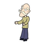 comic cartoon old man with mustache