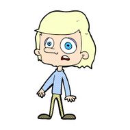 comic cartoon worried boy