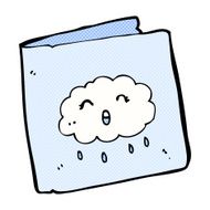 comic cartoon card with cloud pattern