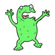 comic cartoon frightened frog