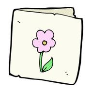 comic cartoon flower greeting card