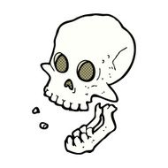 comic cartoon laughing skull