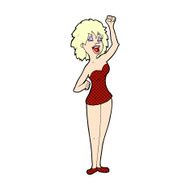 comic cartoon dancing woman N2