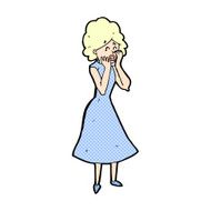 comic cartoon worried woman N2
