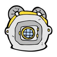 comic cartoon old deep sea diver helmet