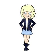 comic cartoon girl in jacket