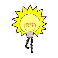 comic cartoon light bulb