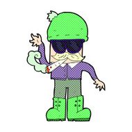 comic cartoon man smoking pot