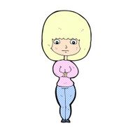 comic cartoon shy woman N2