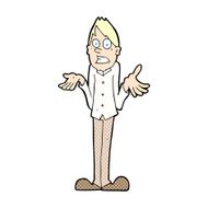 comic cartoon man shrugging shoulders