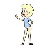 comic cartoon woman waving N3