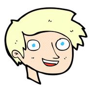comic cartoon happy boy face