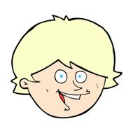 comic cartoon happy boy face N2