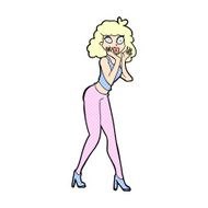 comic cartoon surprised woman N2