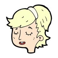 comic cartoon pretty female face N3
