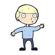 comic cartoon waving man