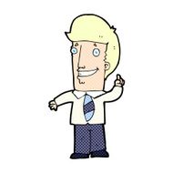comic cartoon office man with idea