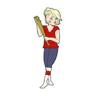 comic cartoon pretty punk girl with baseball bat