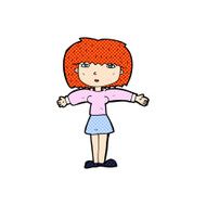 comic cartoon woman shrugging shoulders N7