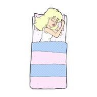comic cartoon sleeping woman