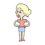 comic cartoon woman with hands on hips N3