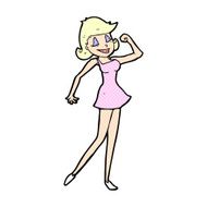 comic cartoon woman with can do attitude