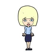 comic cartoon woman shrugging shoulders N8