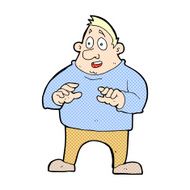 comic cartoon excited overweight man