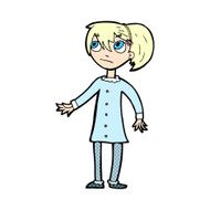 comic cartoon worried girl