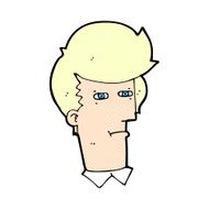 comic cartoon man narrowing eyes