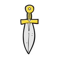 comic cartoon old dagger