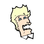 comic cartoon frightened man N2