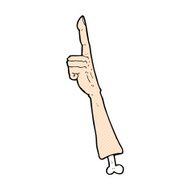 comic cartoon pointing arm