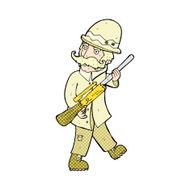 comic cartoon big game hunter