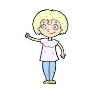 comic cartoon happy woman pointing