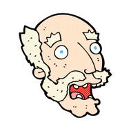 comic cartoon shocked old man