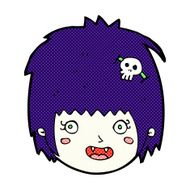 comic cartoon happy vampire girl face
