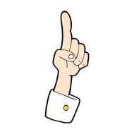 comic cartoon pointing hand N3